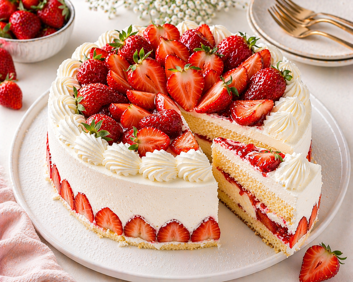 Erdbeer Sahne Torte
