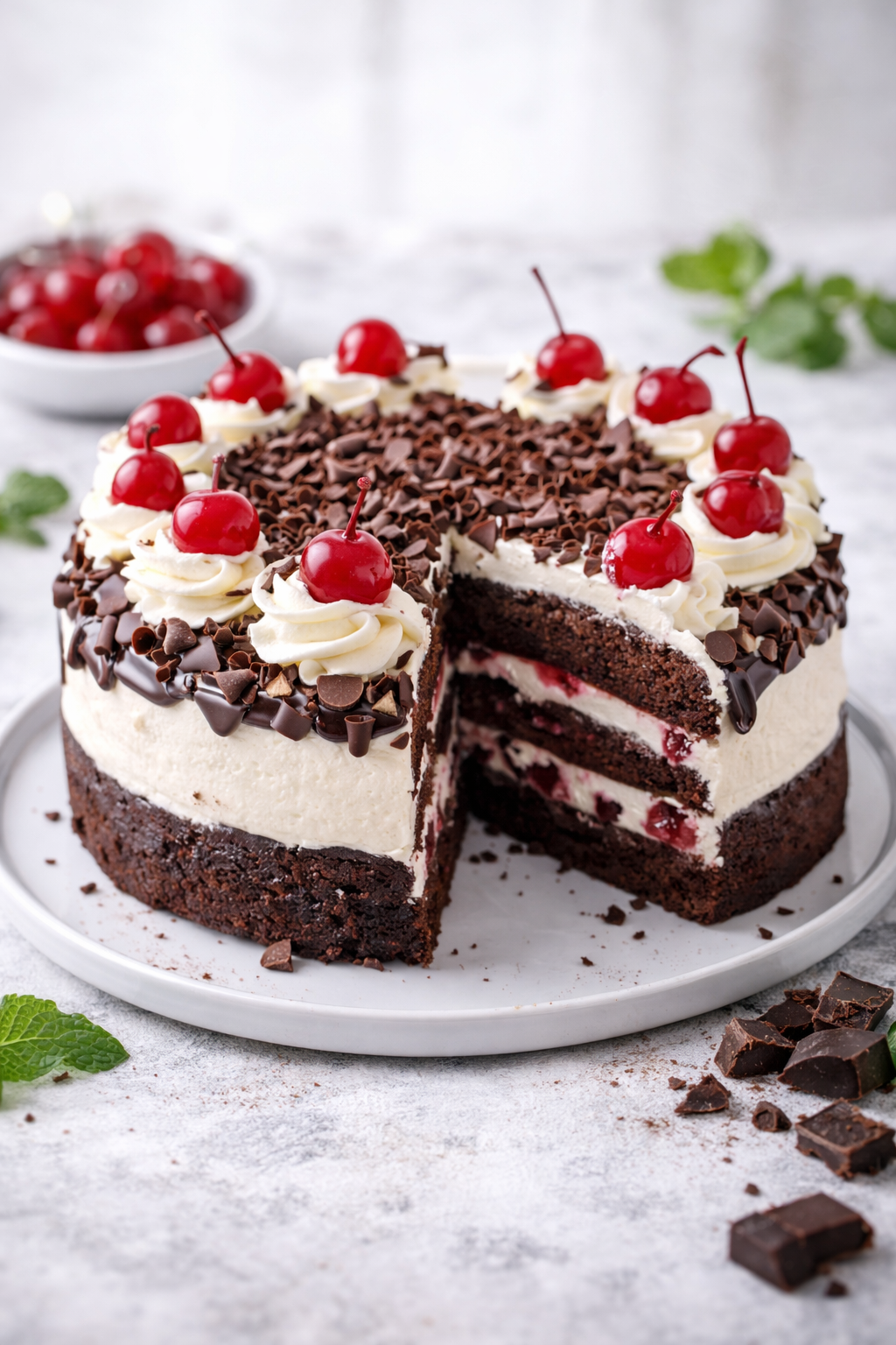 Klassische Schwarzwälder Kirschtorte